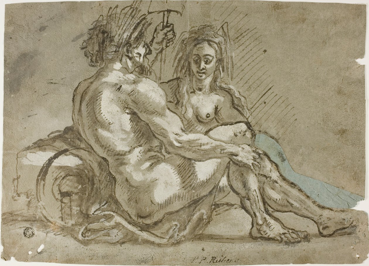 Flodguden og en nymfe af Abraham Janssens