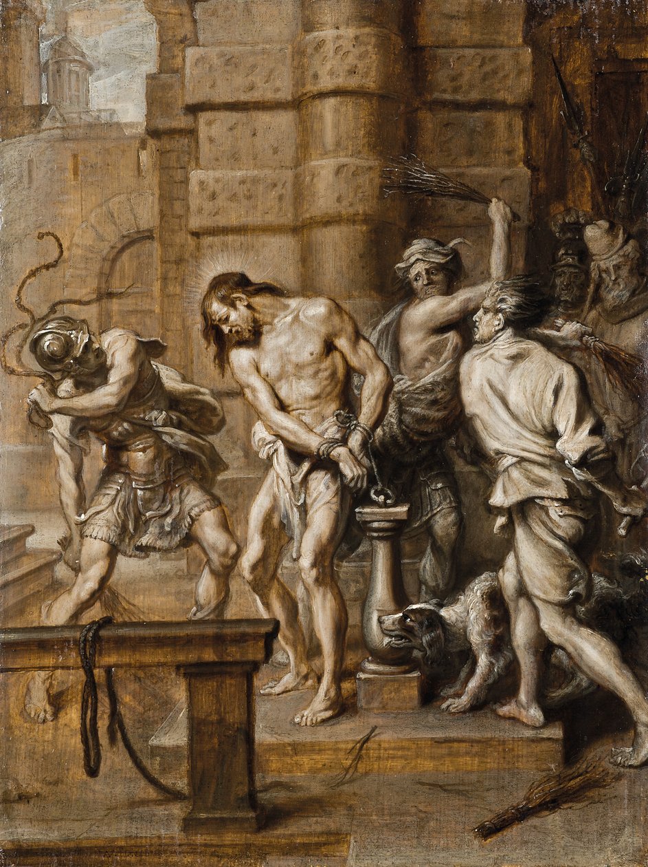 The Flagellation, en brunaille af Abraham Jansz. van Diepenbeeck