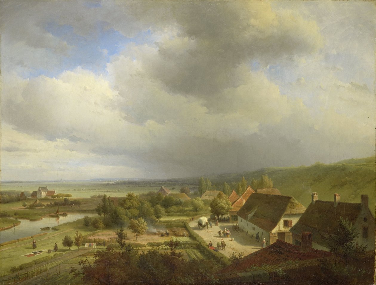 Bakket Landskab nær Wageningen af Abraham Johannes Couwenberg