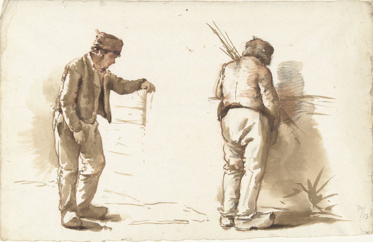 To studier af en stående mand af Abraham Johannes Ruytenschildt