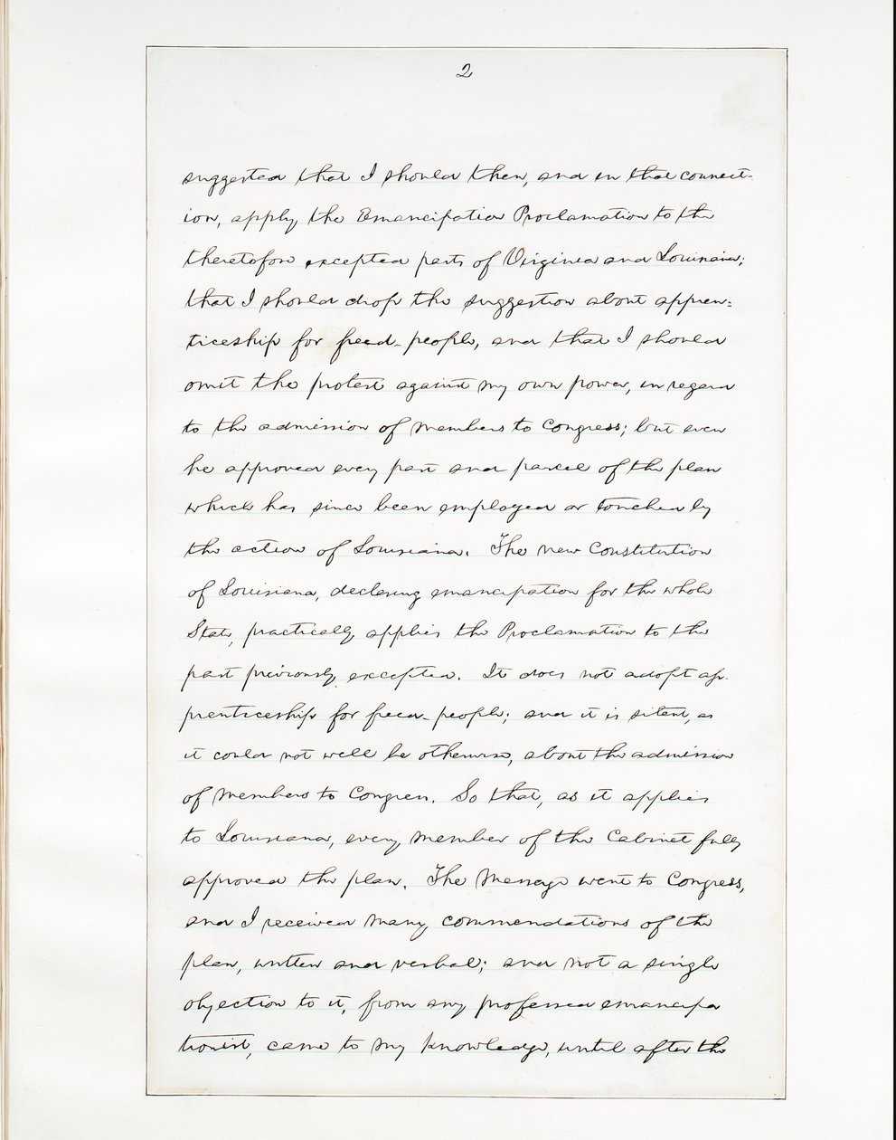 Autografmanuskript af Lincolns sidste tale som præsident, leveret i Washinton, D.C., fra vinduet i Det Hvide Hus om aftenen den 11. april, 1865 af Abraham Lincoln