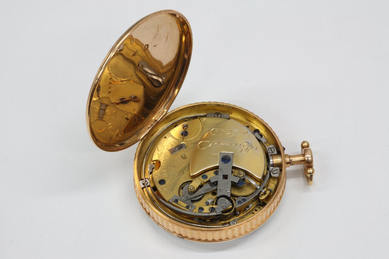 Bagsiden af Perpetuelle-uret, 1783 (guldkasse) af Abraham Louis Breguet