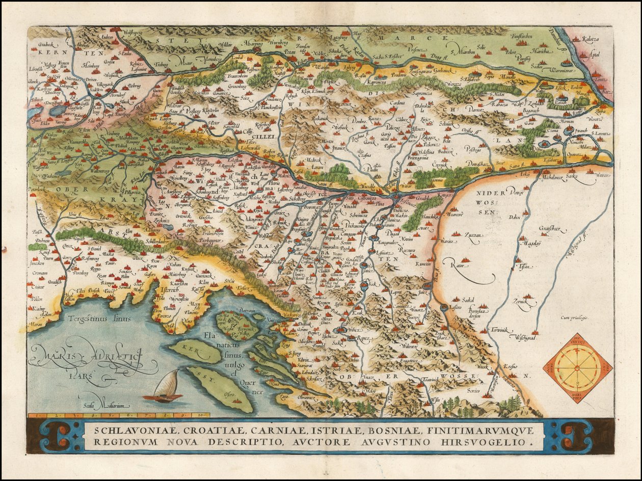 1574-kort over det vestlige Balkan af Abraham Ortelius af Abraham Ortelius