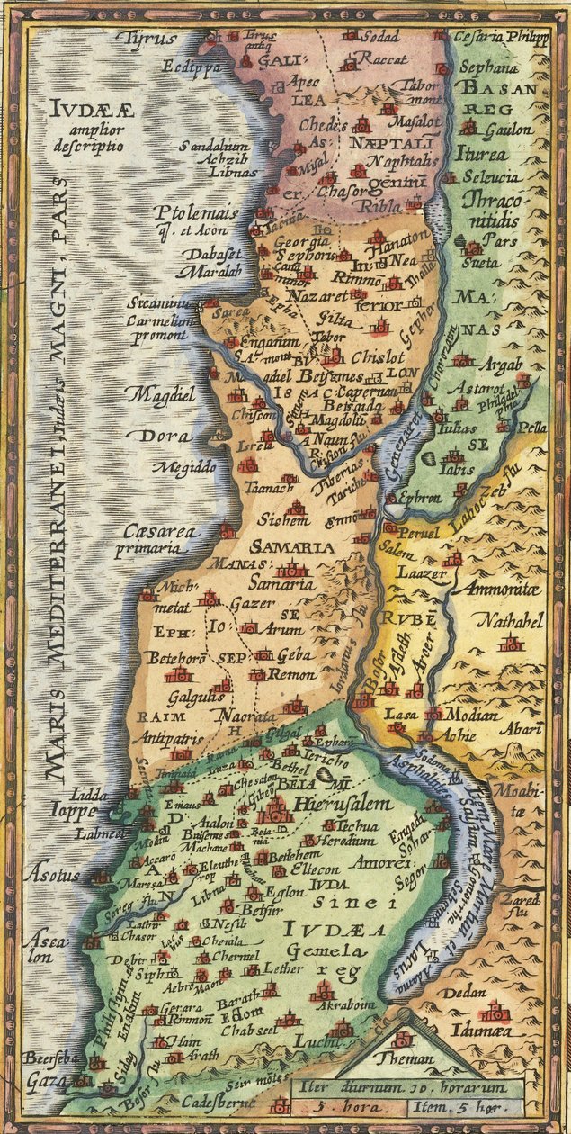 Detailkort over Det Hellige Land fra 1624 af Abraham Ortelius af Abraham Ortelius