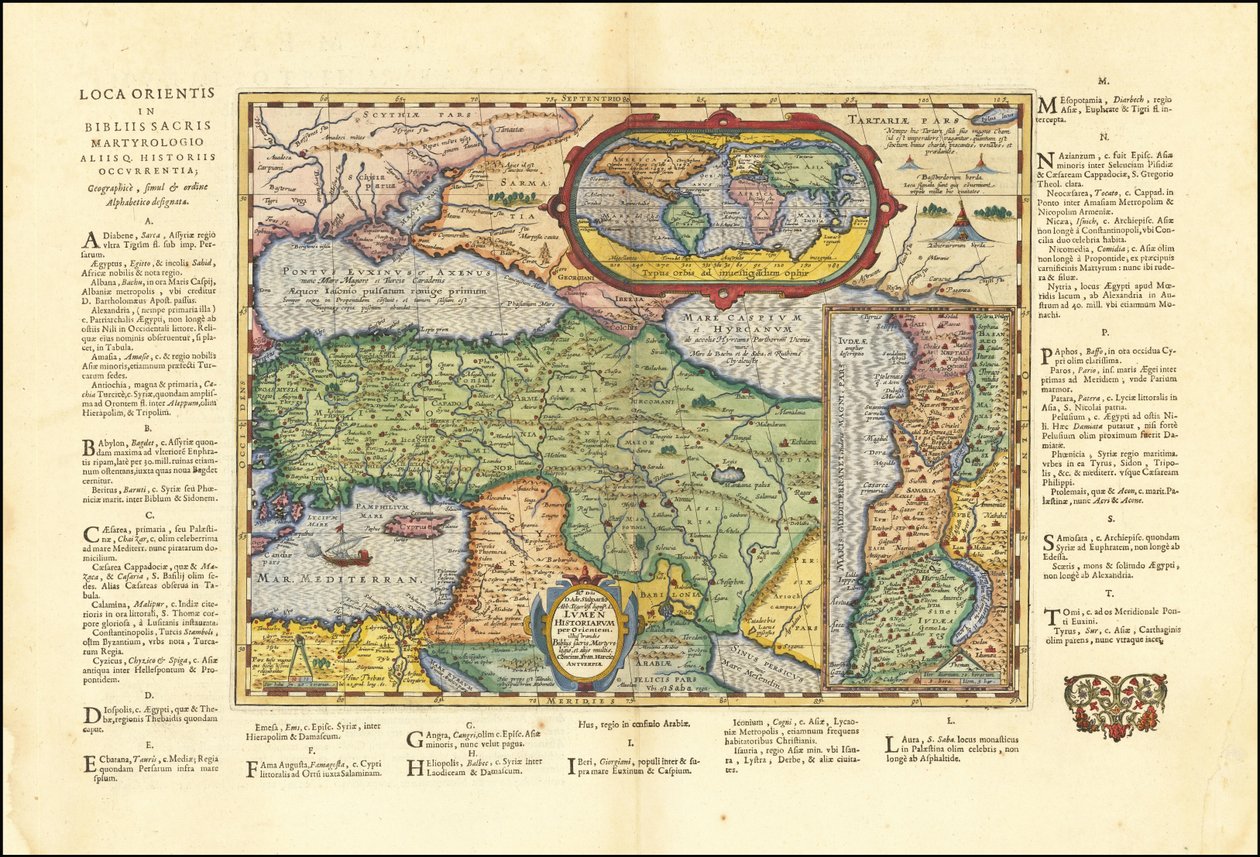 Kort over den antikke verden fra 1624 baseret på Bibelen af Abraham Ortelius af Abraham Ortelius