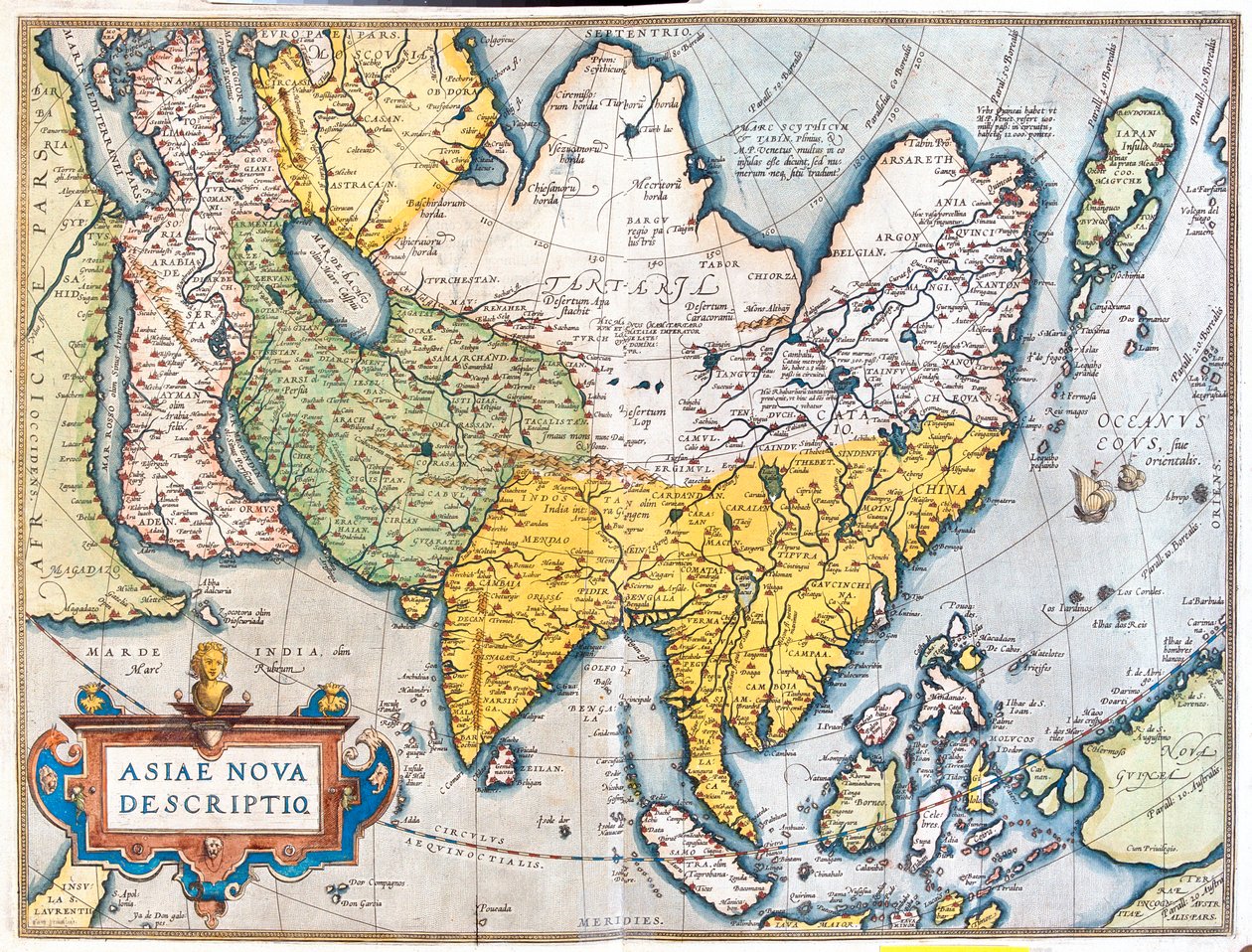 Asien af Abraham Ortelius