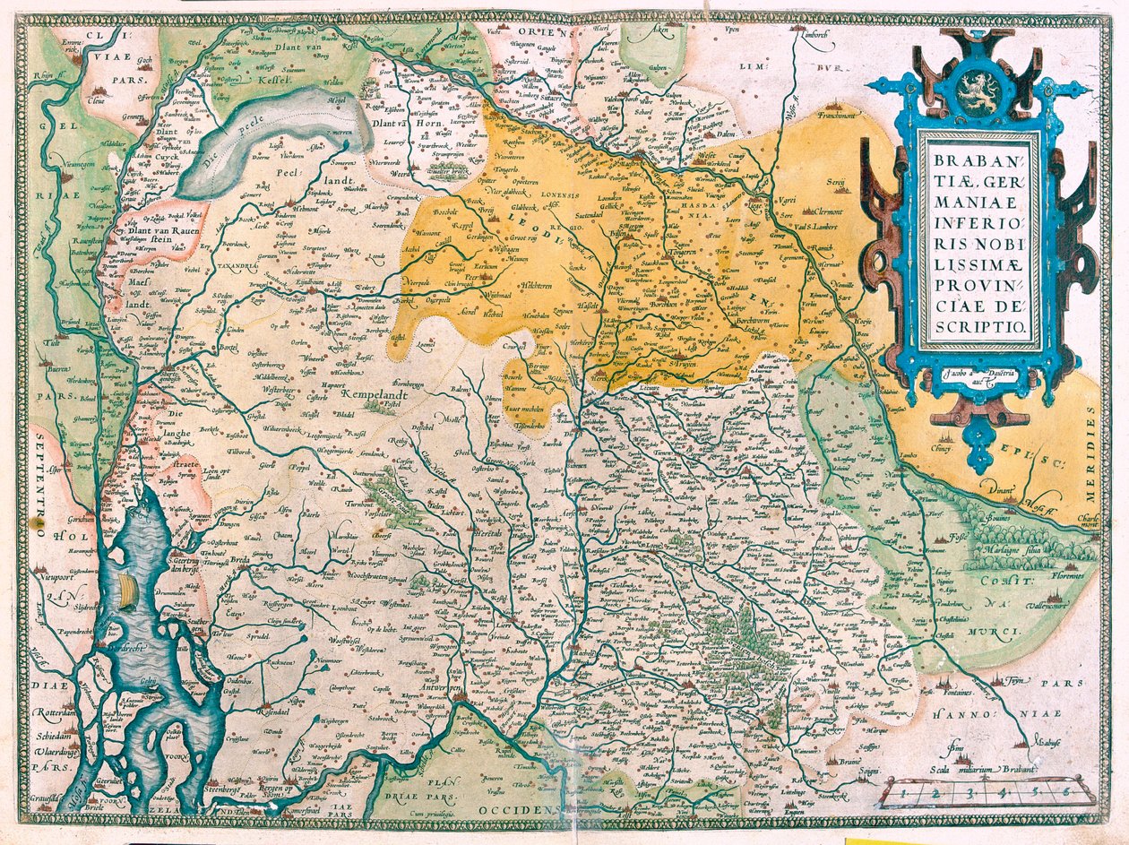 Belgien, Sydholland af Abraham Ortelius