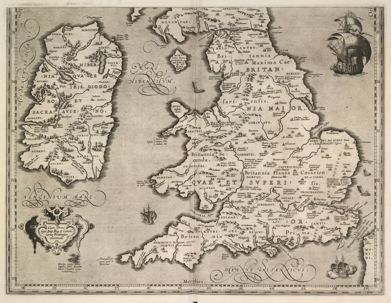 En gammel beskrivelse af de britiske øer af Abraham Ortelius