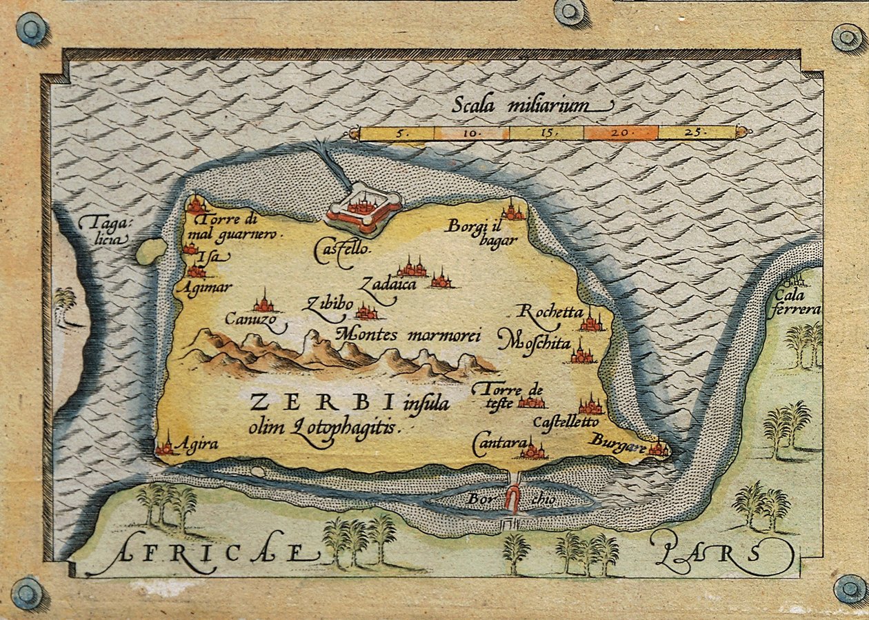 Detalje af Zerbi fra Kort over Middelhavets øer af Abraham Ortelius