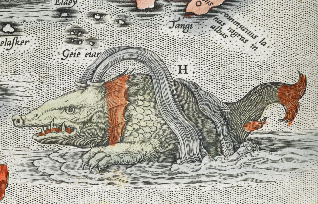 Detalje af et havmonster, fra 