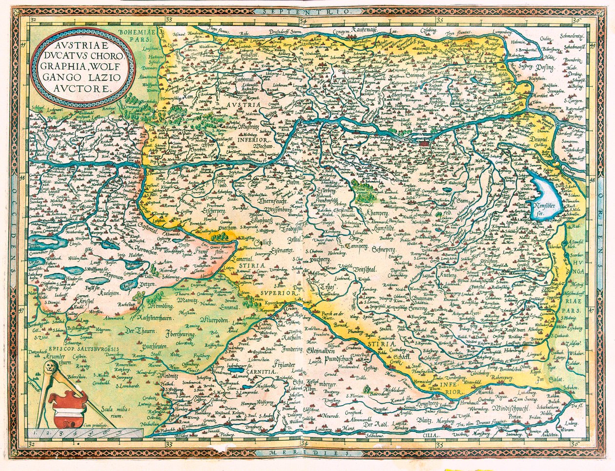 Øst Østrig af Abraham Ortelius