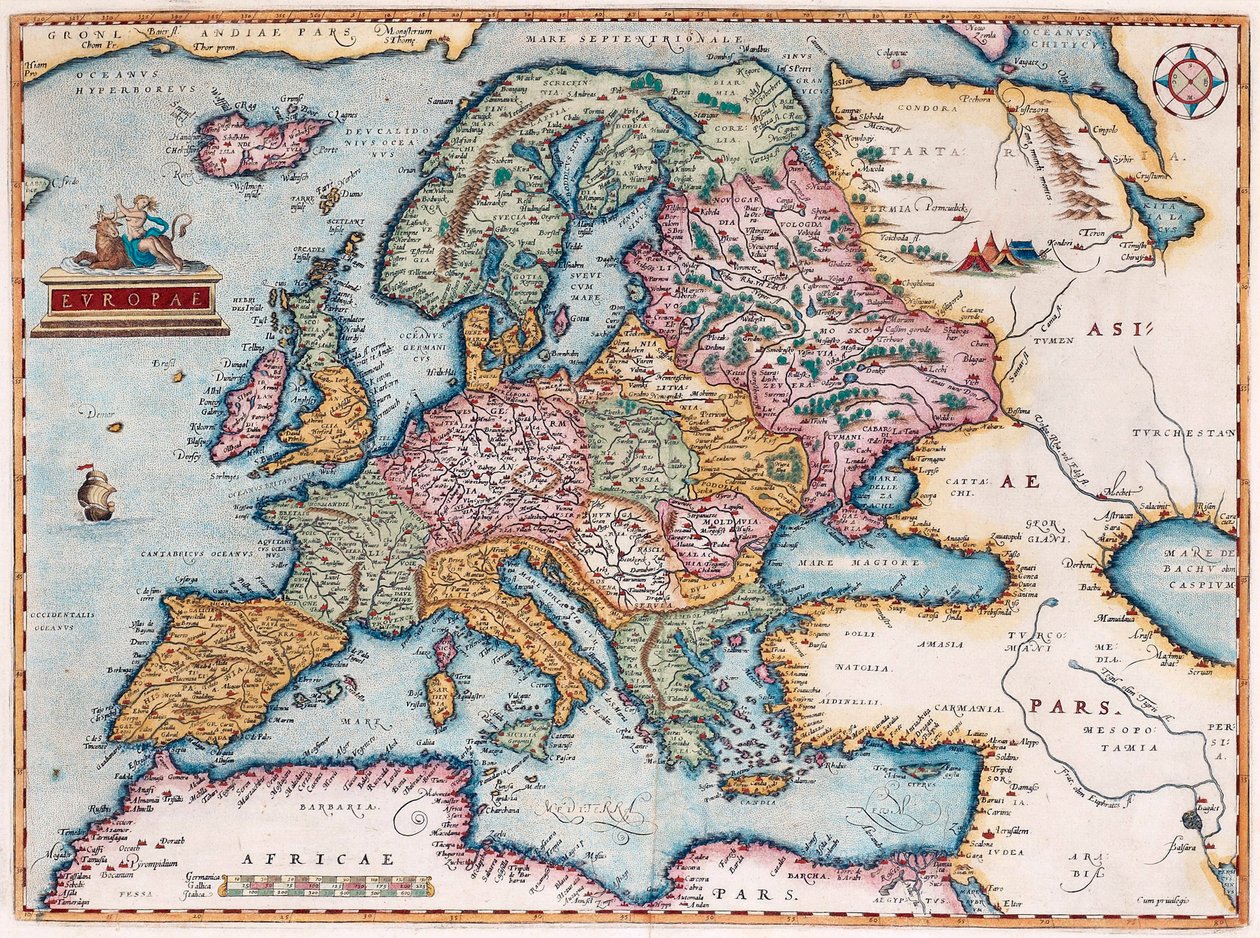 Europæisk fra: The Theatre of the World, 1579 af Abraham Ortelius