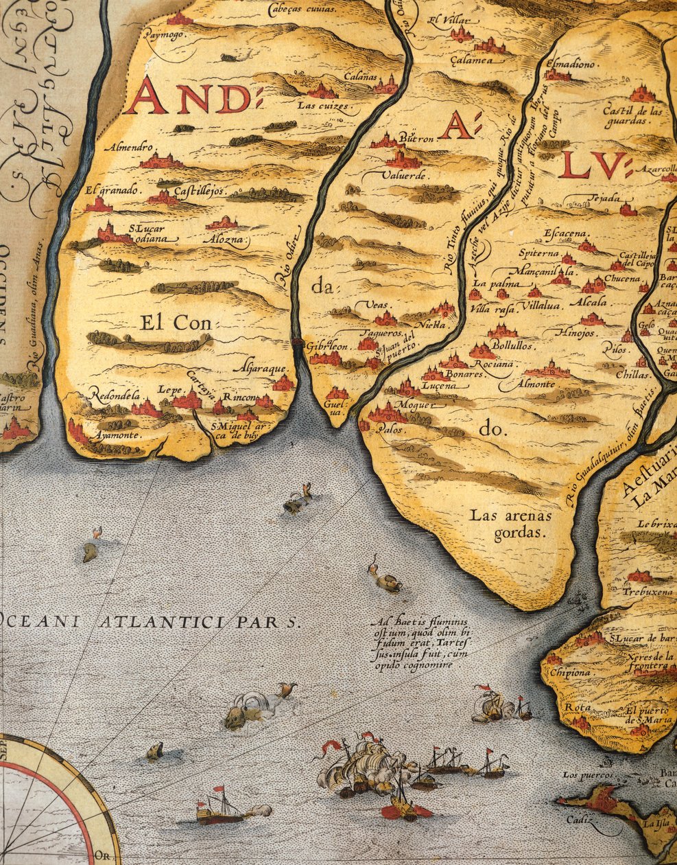 Palos Havn, af Abraham Ortelius (1528-1598), tavle af Abraham Ortelius