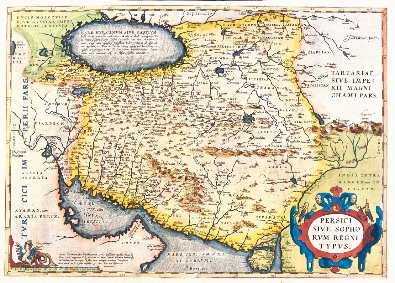 Iran, Pakistan, Afghanistan, Usbekistan, Turkmenistan af Abraham Ortelius