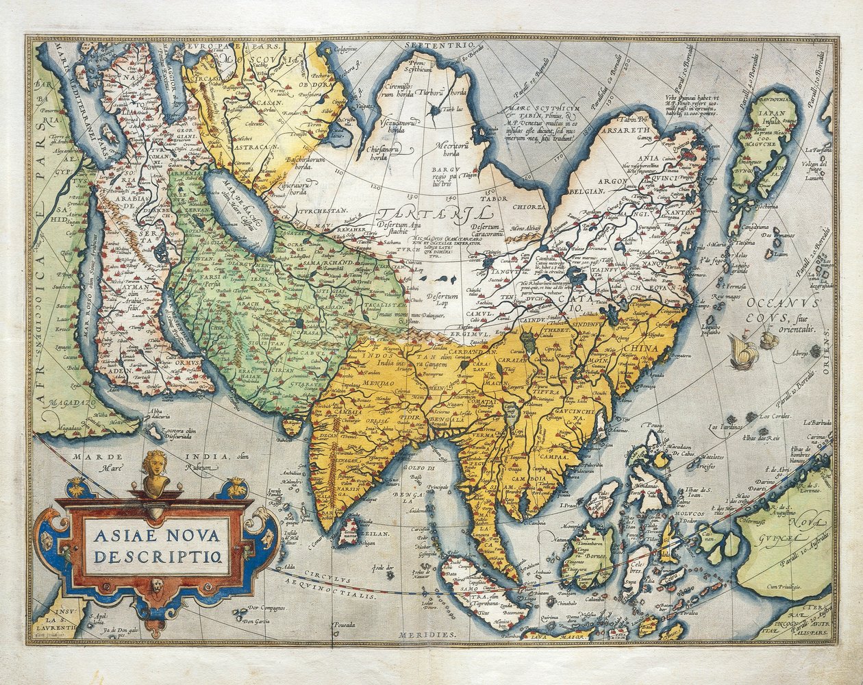 Kort over Asien, fra Verdens Teater af Abraham Ortelius af Abraham Ortelius