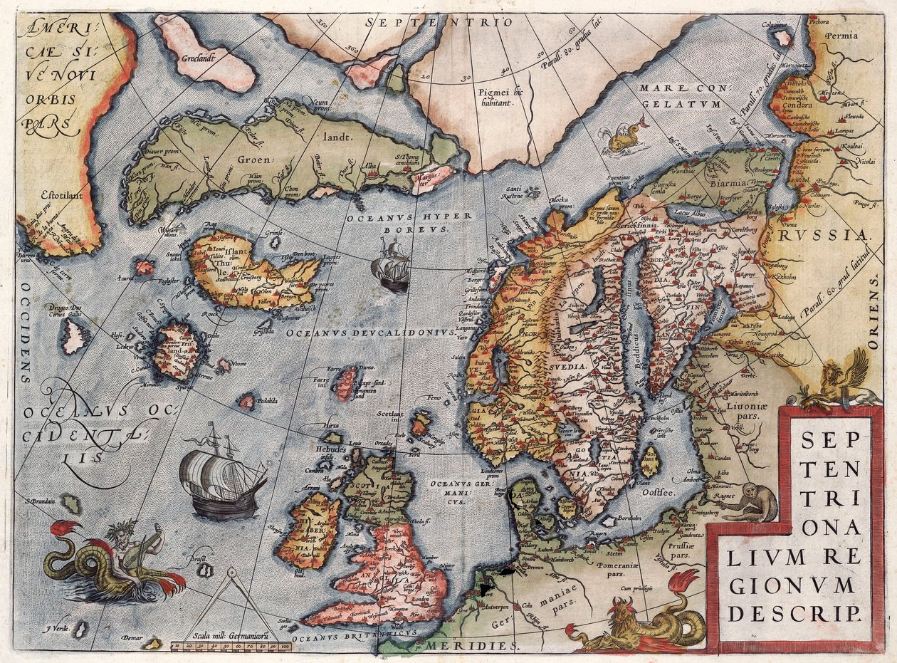 Kort over Europa af Ortelius af Abraham Ortelius