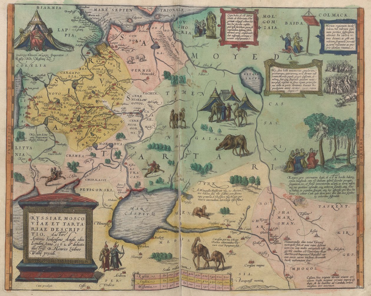 Kort over Rusland Fra: Verdenskort af Abraham Ortelius