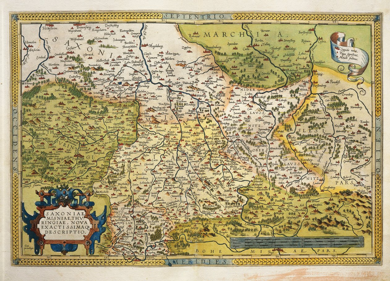 Kort over Sachsen, fra The Theatre of the World af Abraham Ortelius af Abraham Ortelius