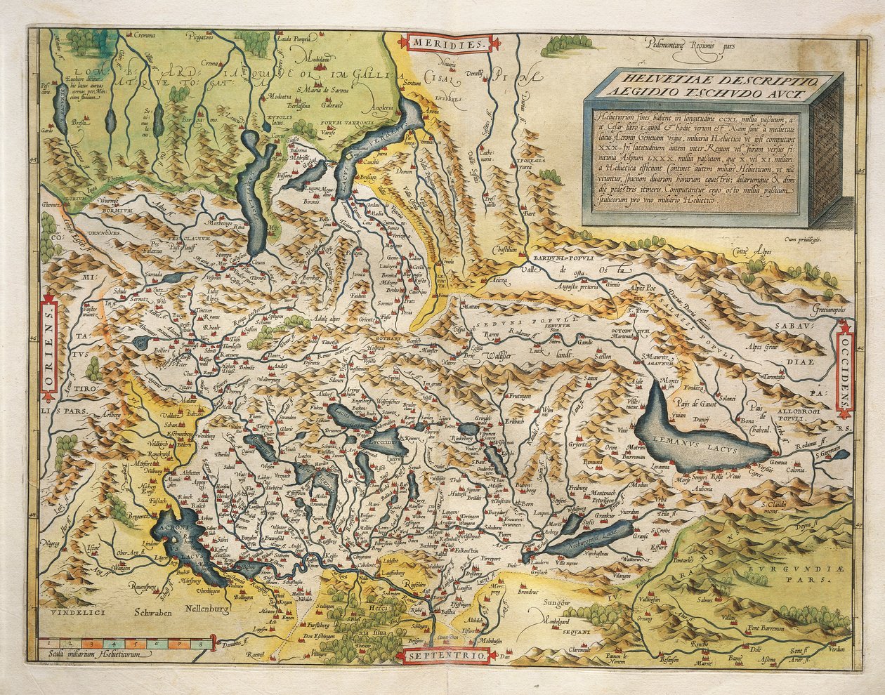 Kort over Schweiz, fra Theatrum Orbis Terrarum af Abraham Ortelius af Abraham Ortelius