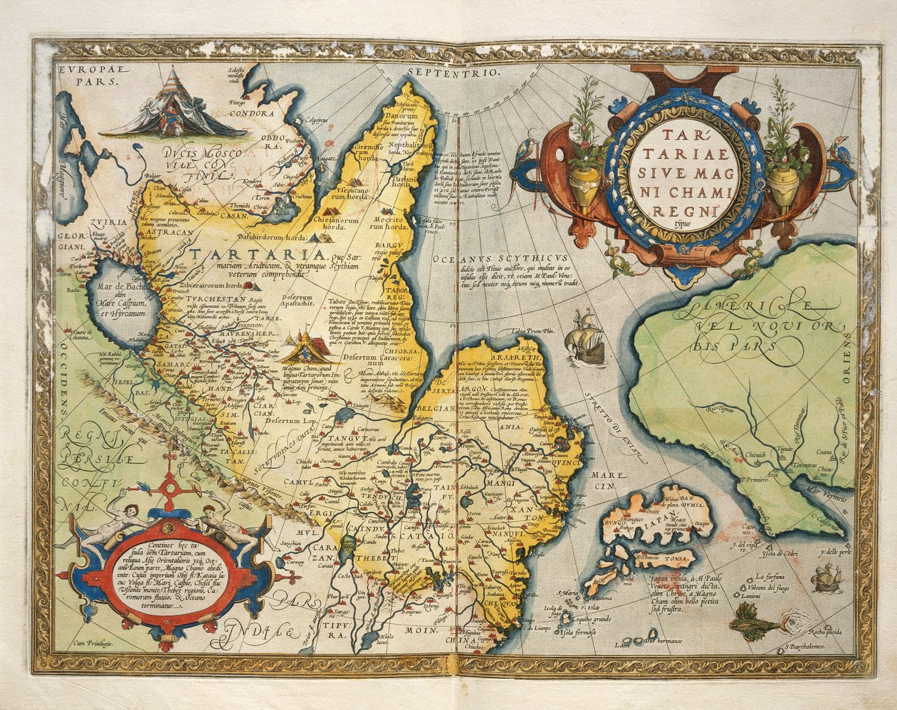 Kort over Tartary, Nord-Centralasien, fra Theatrum Orbis Terrarum af Abraham Ortelius af Abraham Ortelius