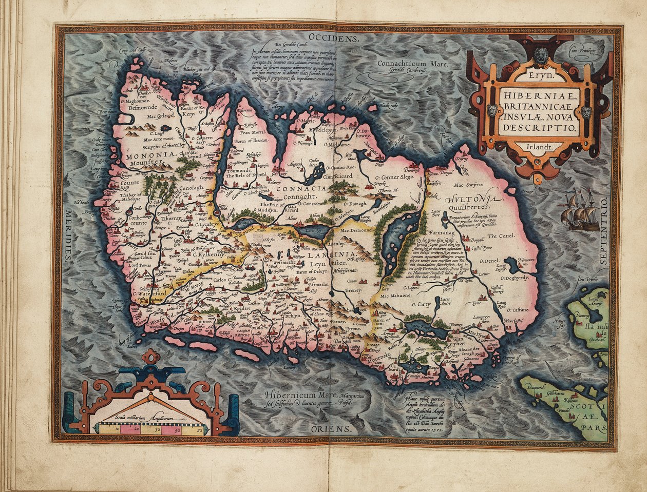 Ny beskrivelse af Irland, de britiske øer af Abraham Ortelius