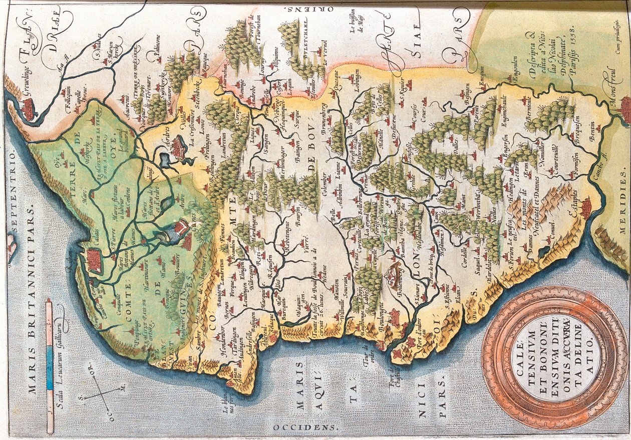 Nord-Pas de Calais , Frankrig af Abraham Ortelius