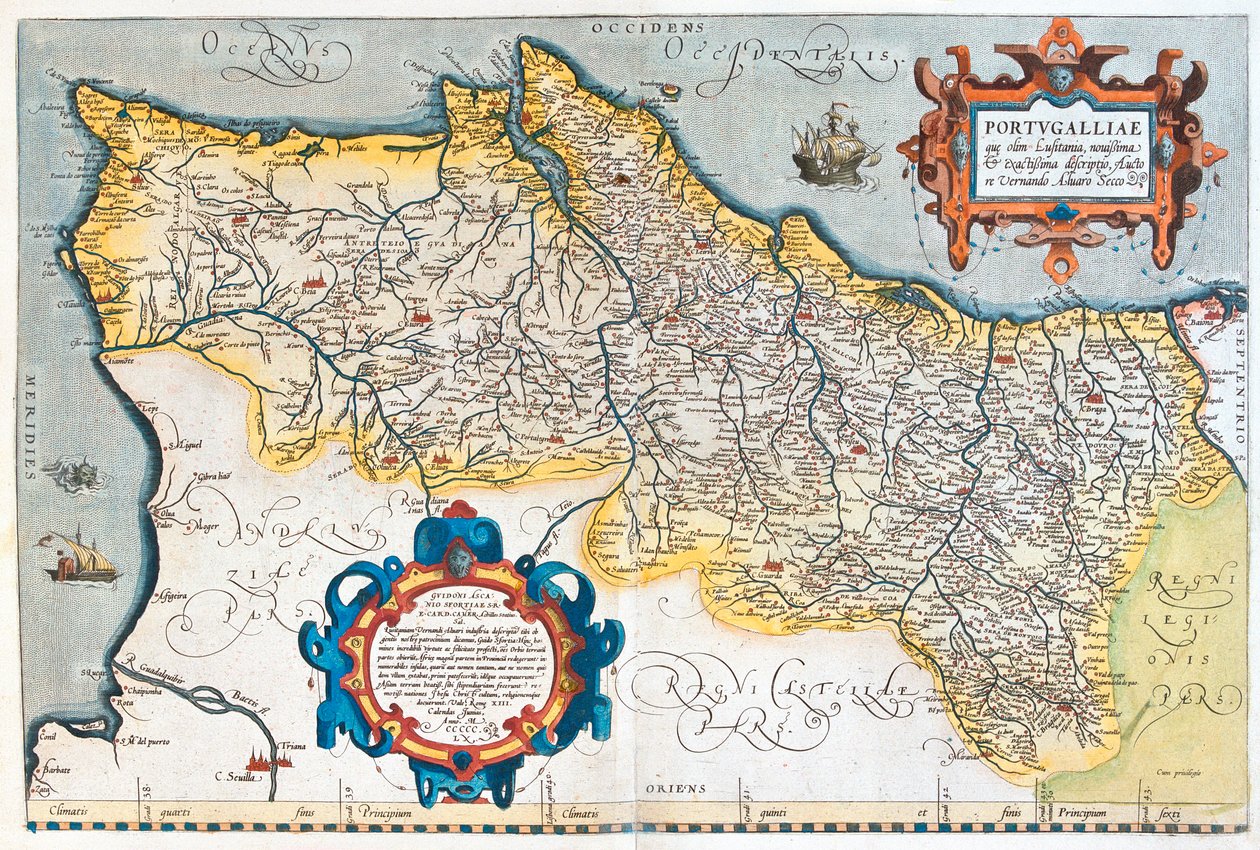 Portugal af Abraham Ortelius