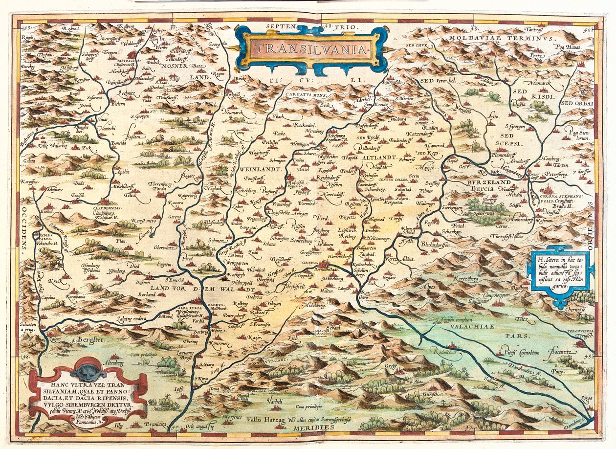 Rumænien af Abraham Ortelius