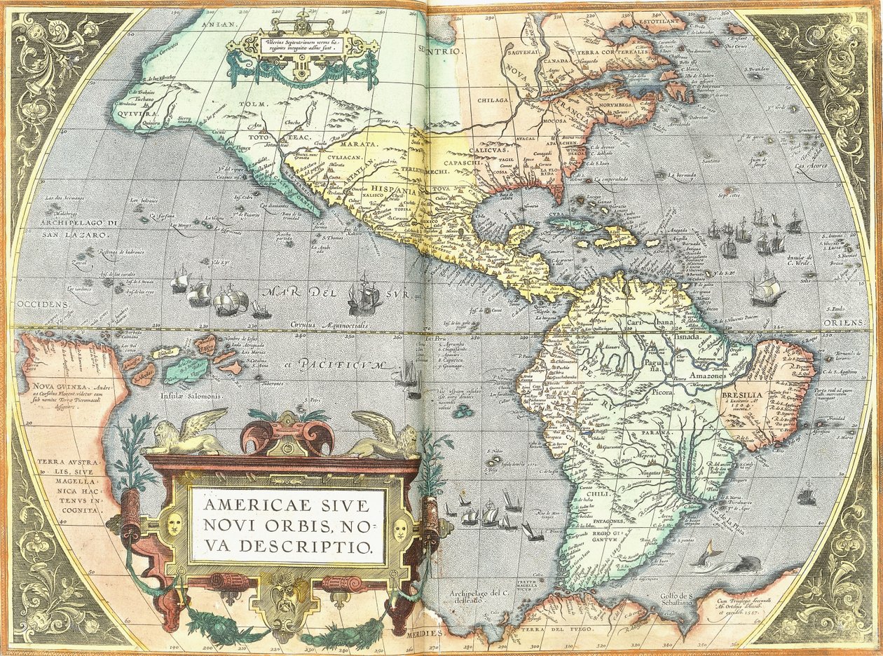 Amerika, 1592 af Abraham Ortelius