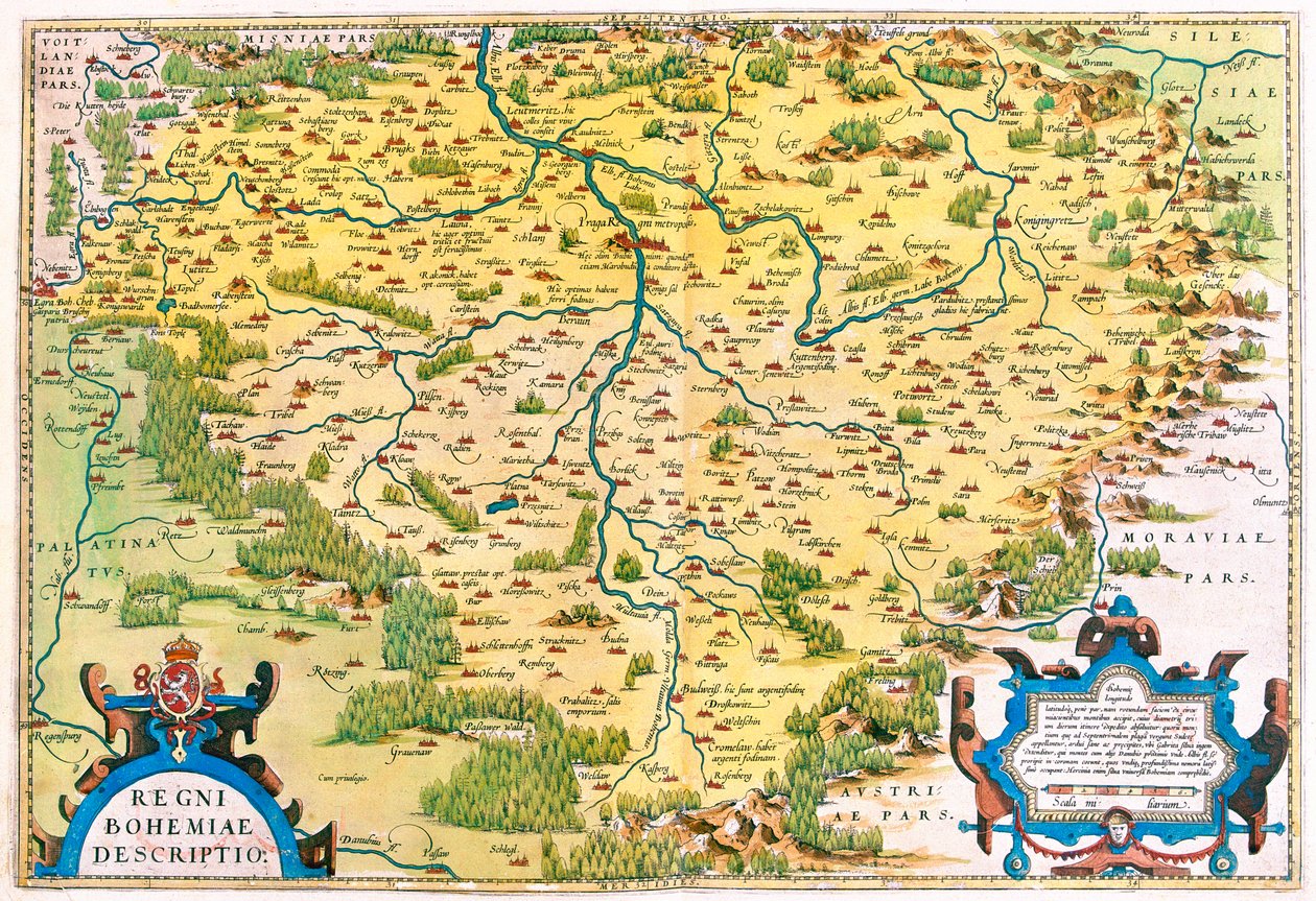 Den vestlige del af Tjekkiet, Tyskland (delstat: Bayern, Sachsen) af Abraham Ortelius