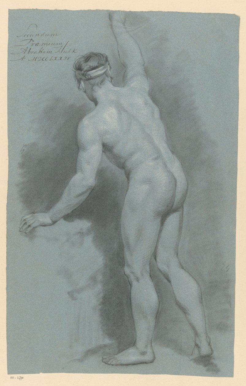 Stående nøgen mand, set bagfra (2. præmie 1774) af Abraham Pietersz. Hulk