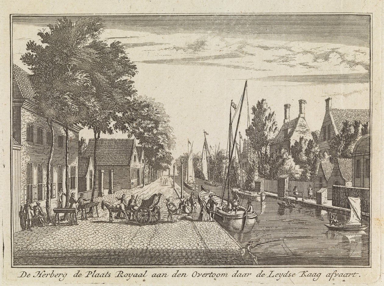 Kroen ligger i god afstand ved Overtoom, hvor Leydse Kaag udmunder. af Abraham Rademaker