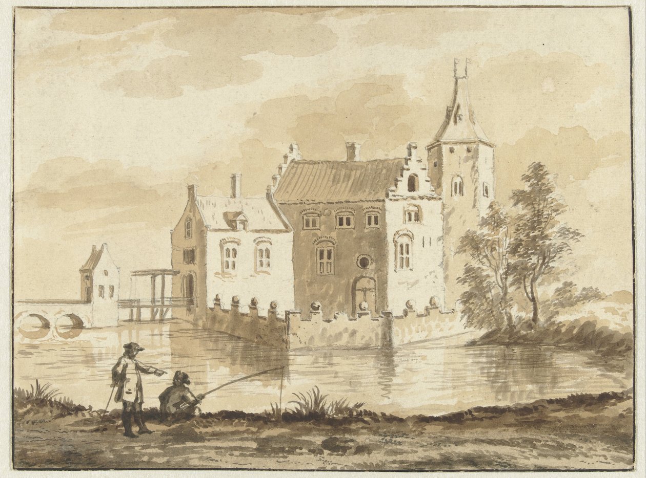 Huset Munniekenhof nær landsbyen Grijpskerk i Walcheren af Abraham Rademaker