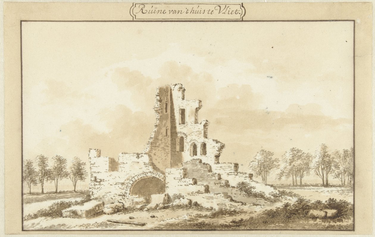 Ruinerne af huset i Vliet, i Lopikkerwaard af Abraham Rademaker