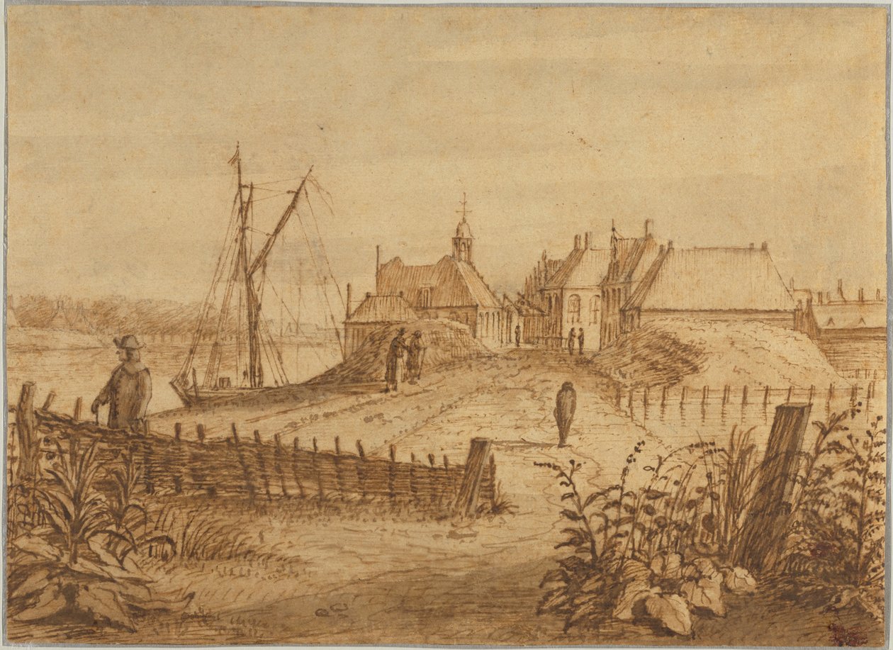 Udsigt over en del af byen Amsterdam af Abraham Rutgers