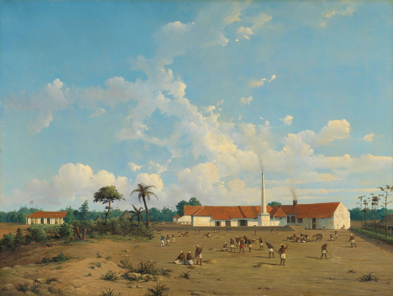 Kemanglen Sugar Factory nær Tegal (eller Tagal), Java af Abraham Salm