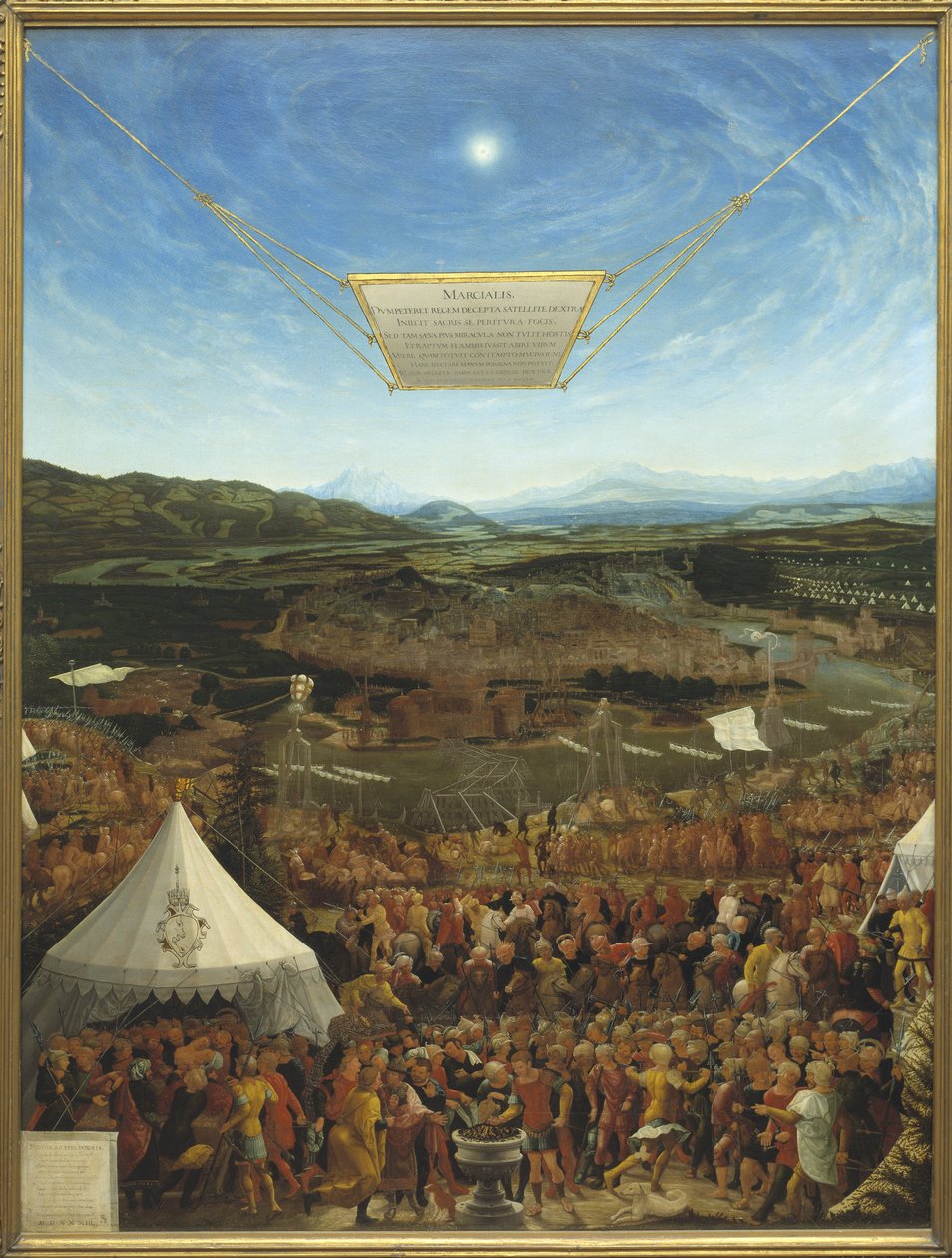Caius Mucius Scaevola (524-480 før JC) devant Porsena, roi de Clusium - Mucius Scaevola før Porsenna, af Schopfer, Abraham (aktiv i midten af ​​det 16. århundrede). Olie på træ af Abraham Schöpfer