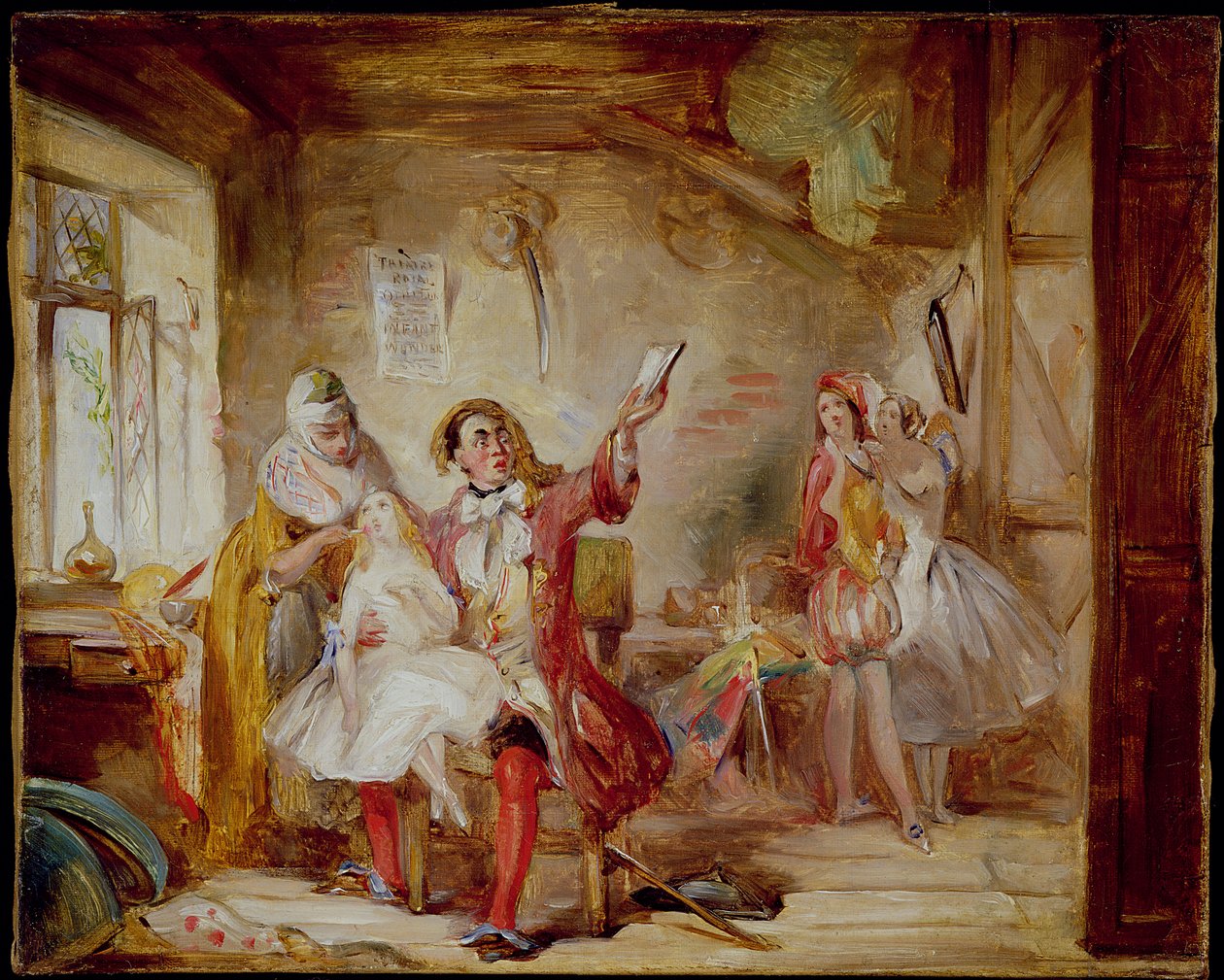 Backstage på Theatre Royal, muligvis forestillende Ira Frederick Aldridge (1807-67), der øver Othello, 1862 af Abraham Solomon