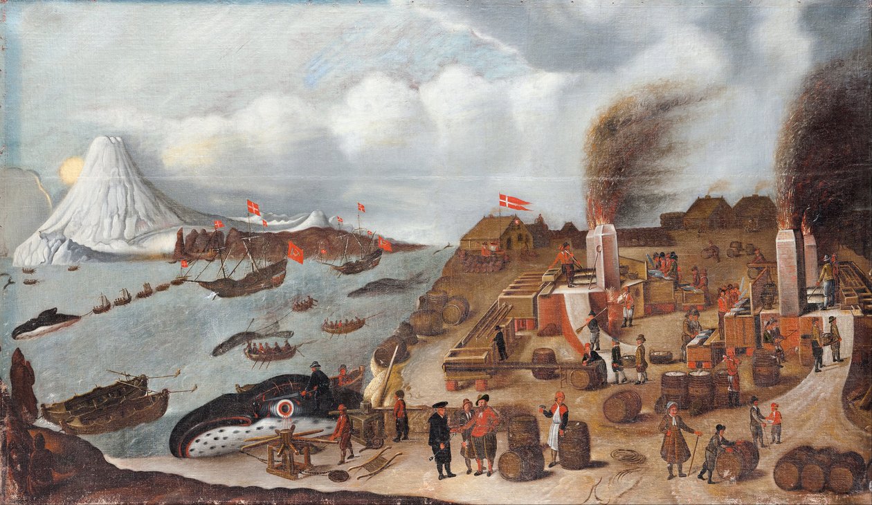 Dansk hvalfangststation af Abraham Speeck