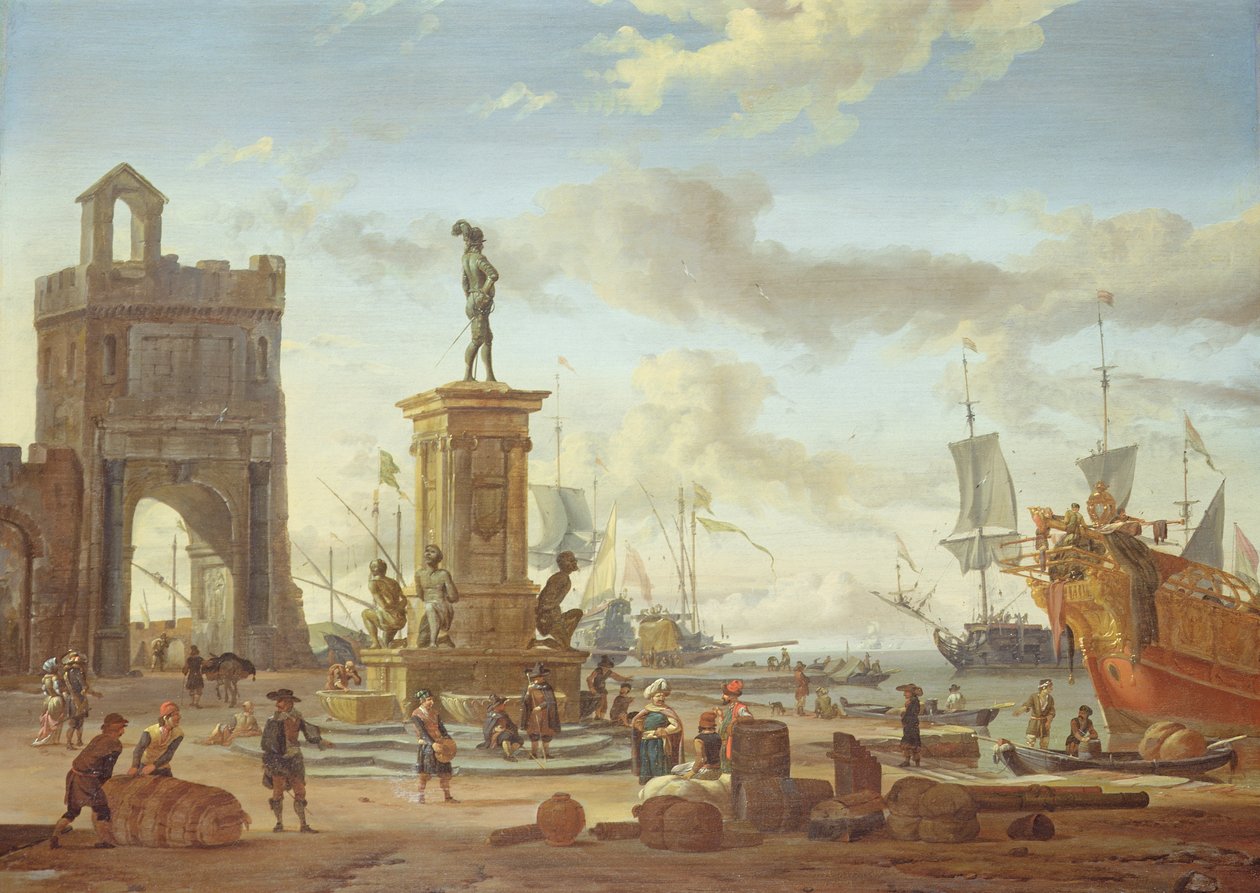 Havn i Livorno af Abraham Storck