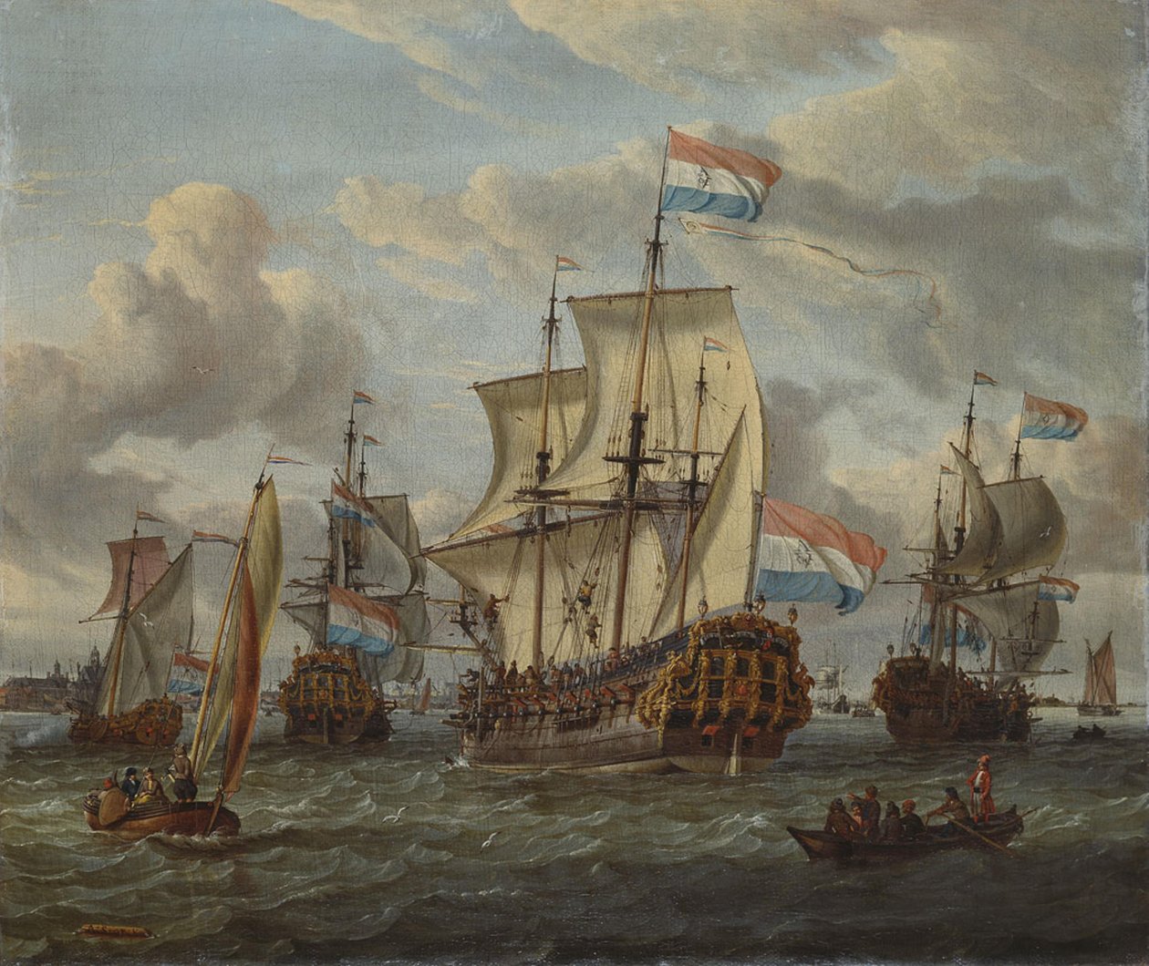 Fregatten Pieter en Paul på IJ af Abraham Storck
