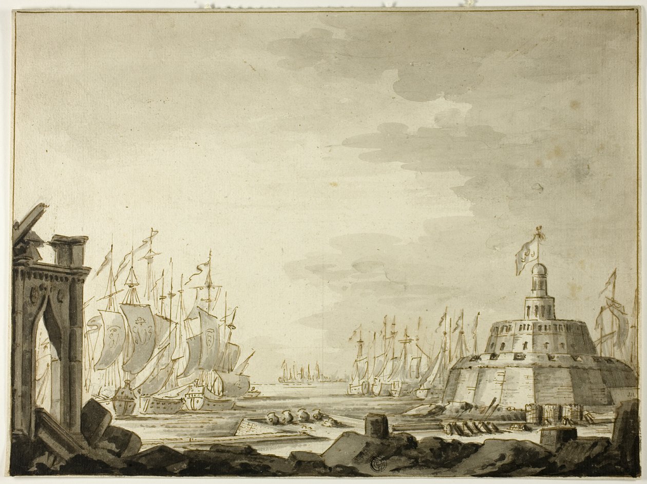 Malta, Vallettas havn af Abraham Storck