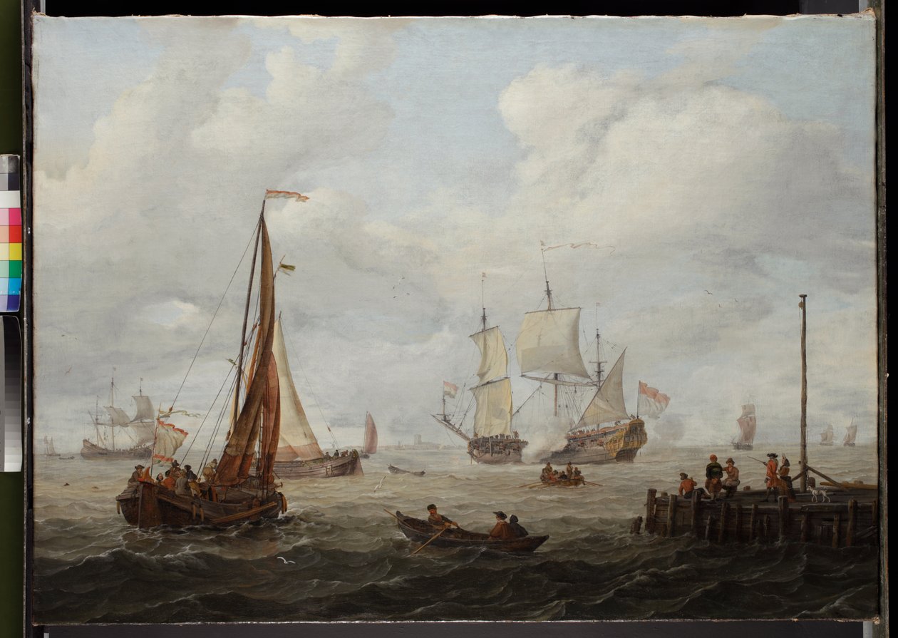 Søstykke med en hollandsk krigsmand, før 1708 af Abraham Storck