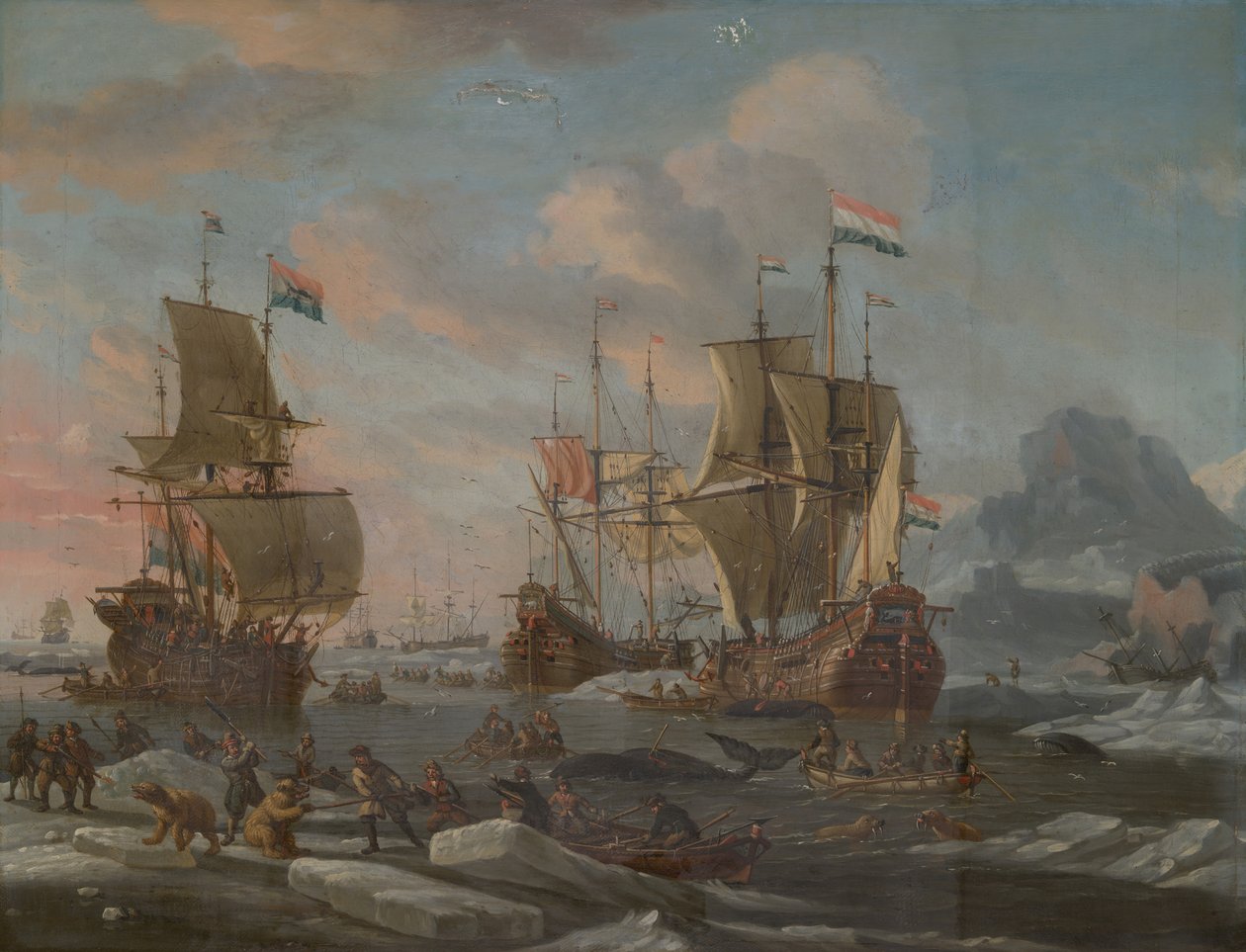 Den hollandske hvalfangstflåde, 16901700. af Abraham Storck