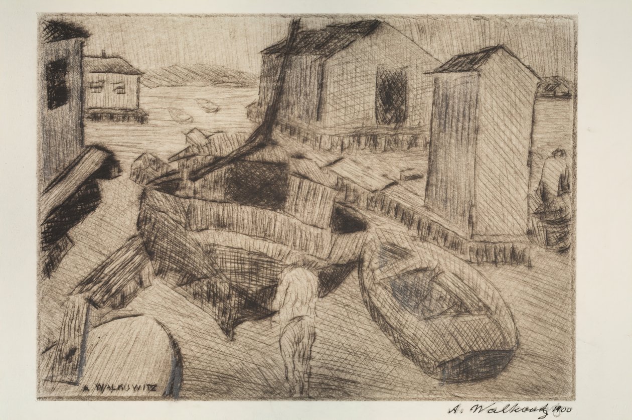 Gadebillede, bygning eller portræt, 1900. af Abraham Walkowitz
