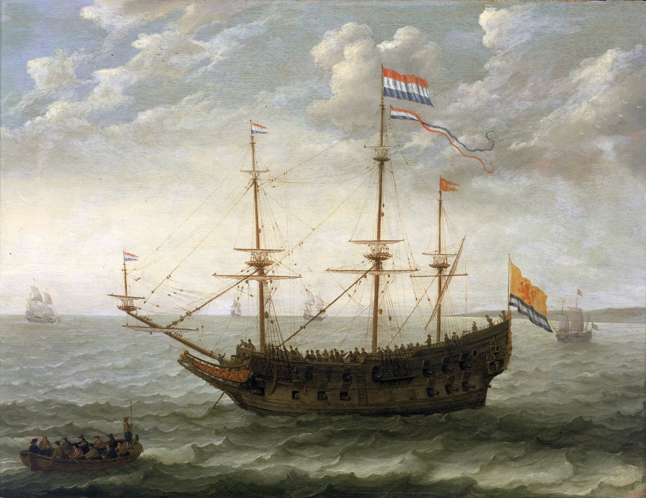 Et skib fra Zeeland (Holland). Olie på træ af Abraham Willaerts