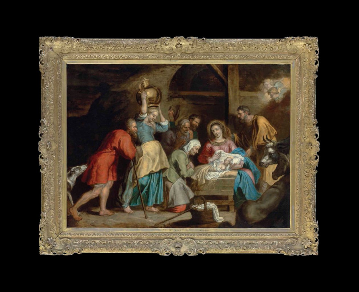Fødslen (olie på lærred) af Abraham Willemsens