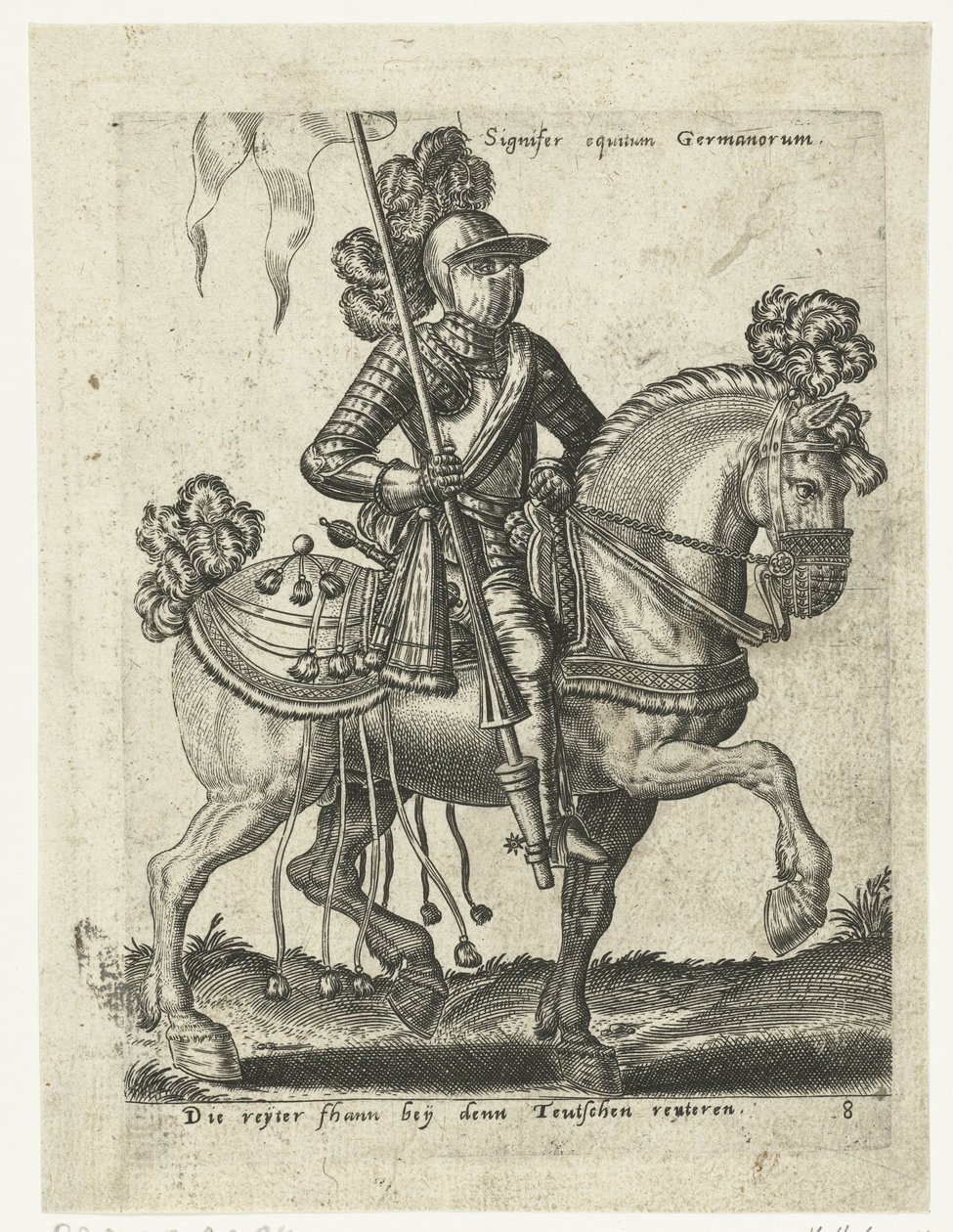 tysk rytter i rustning af Abraham de Bruyn (attributed to)