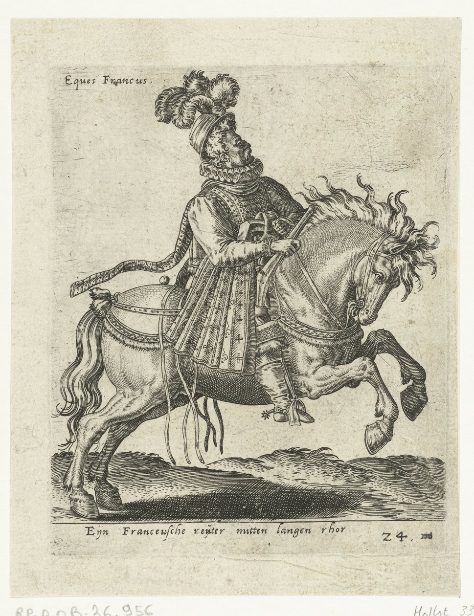 Fransk rytter med pistol af Abraham de Bruyn (attributed to)
