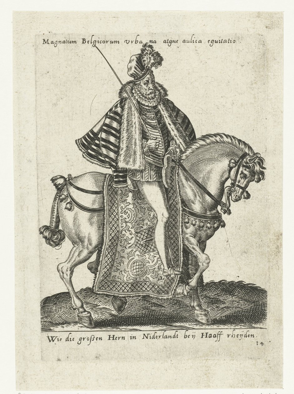 Hollandsk herre til hest af Abraham de Bruyn (attributed to)
